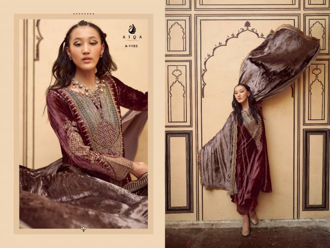 Sitaray By Aiqa Designer Velvet Embroidery Salwar Kameez Wholesale Price In Surat